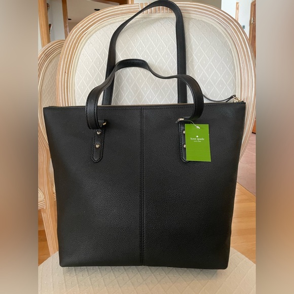 NWT Kate Spade Penny Black Larchmont Avenue Tote Pebble Leather - Picture 3 of 8